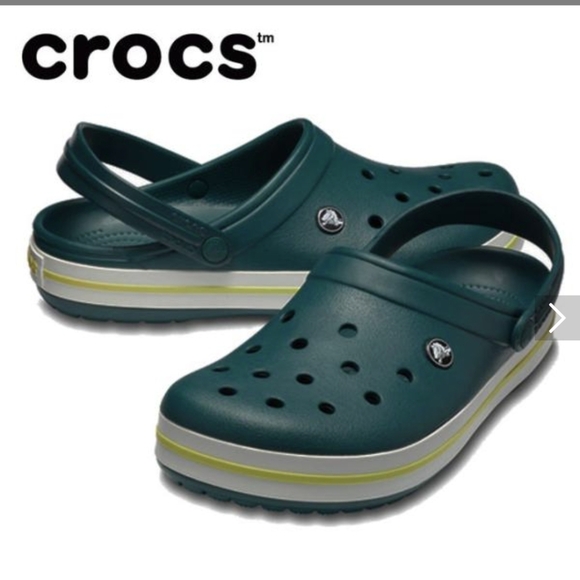 CROCS Shoes - Crocs  Crocband Evergreen/ Tennis Ball Green Sz.7 Women S.5 Men NWT
